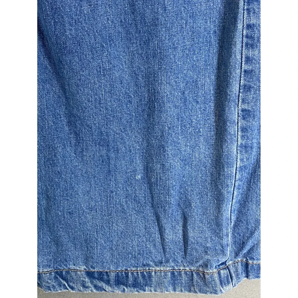 Empyre Womens Wide Leg Jeans Blue Medium Wash High Rise Panel Seam Streetwear - Picture 12 of 14